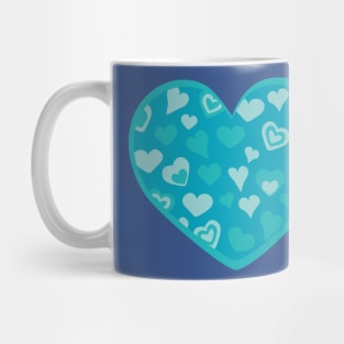 Turquoise sweet love hearts Mug